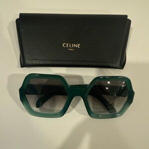 Celine Dark Green Geometric Sunglasses